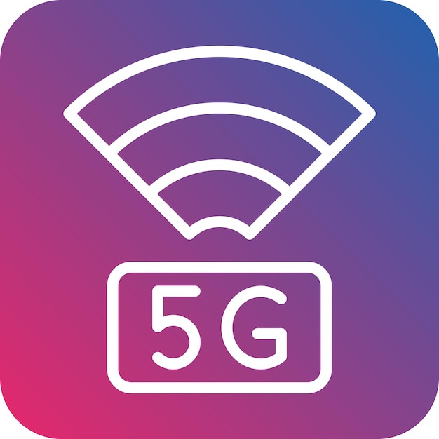 Diseño vectorial de estilo de icono de red 5G