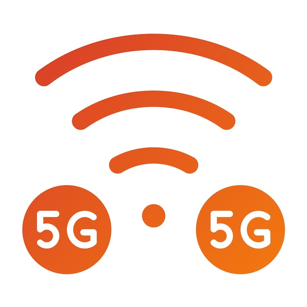 Diseño vectorial de estilo de icono de red 5G