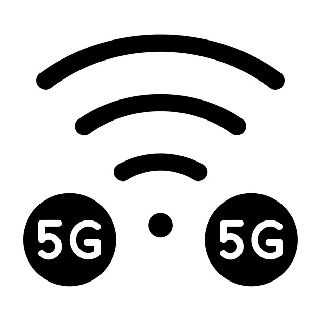 Diseño vectorial de estilo de icono de red 5G