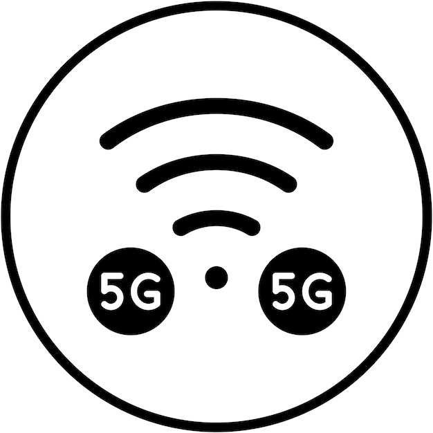 Diseño vectorial de estilo de icono de red 5G