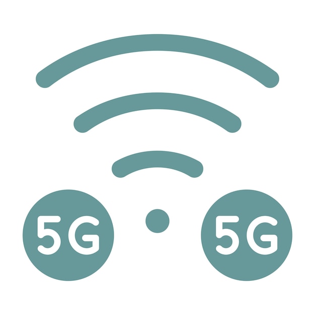 Diseño vectorial de estilo de icono de red 5G