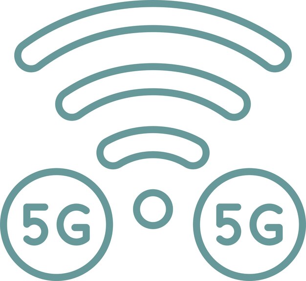 Diseño vectorial de estilo de icono de red 5G