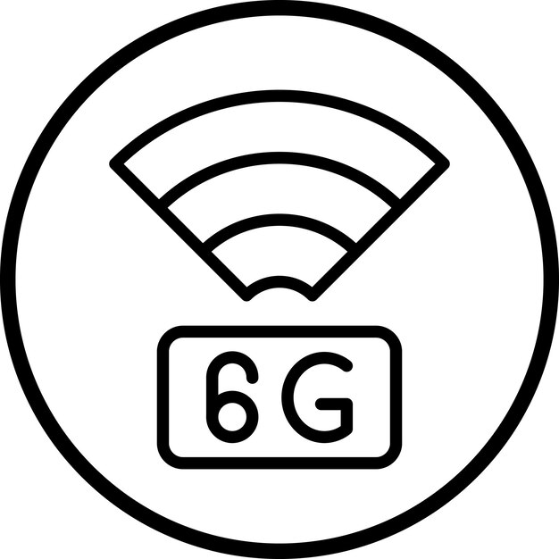 Diseño vectorial Estilo del icono de la red 6G