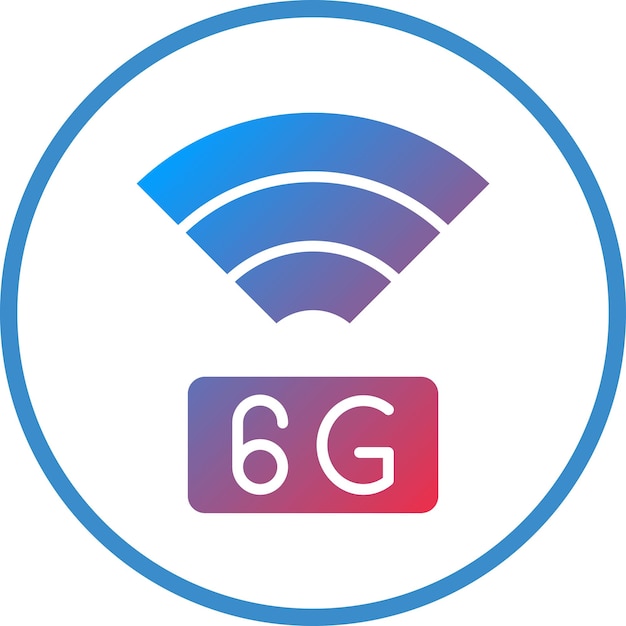 Diseño vectorial Estilo del icono de la red 6G