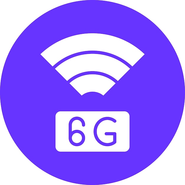 Diseño vectorial Estilo del icono de la red 6G
