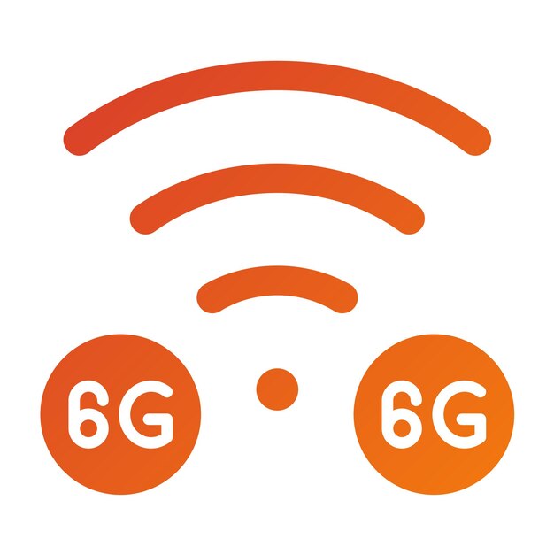 Diseño vectorial Estilo del icono de la red 6G