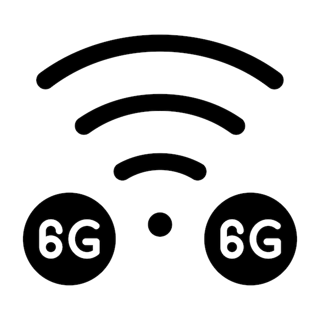 Diseño vectorial Estilo del icono de la red 6G