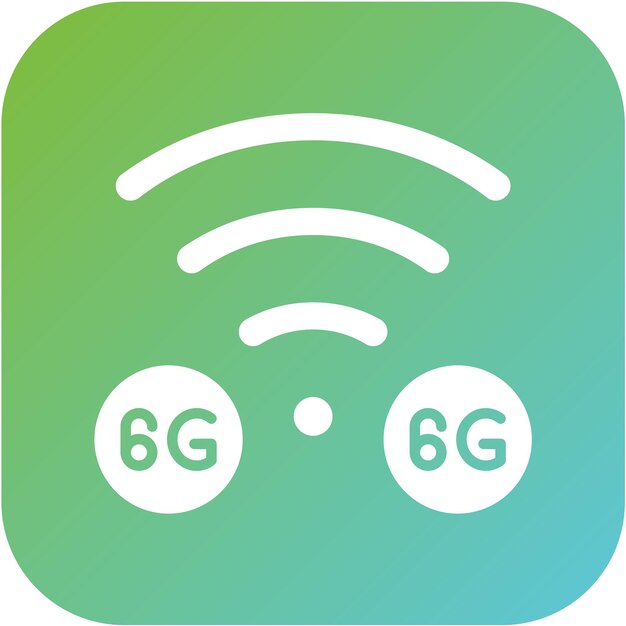 Diseño vectorial Estilo del icono de la red 6G