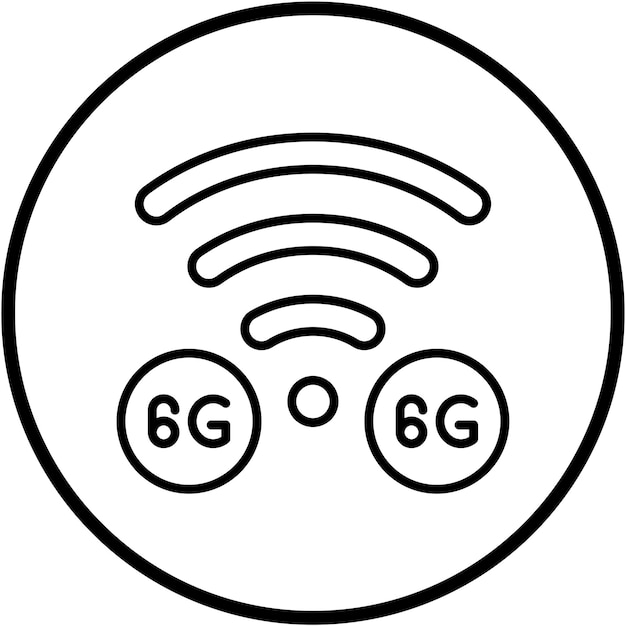 Diseño vectorial Estilo del icono de la red 6G