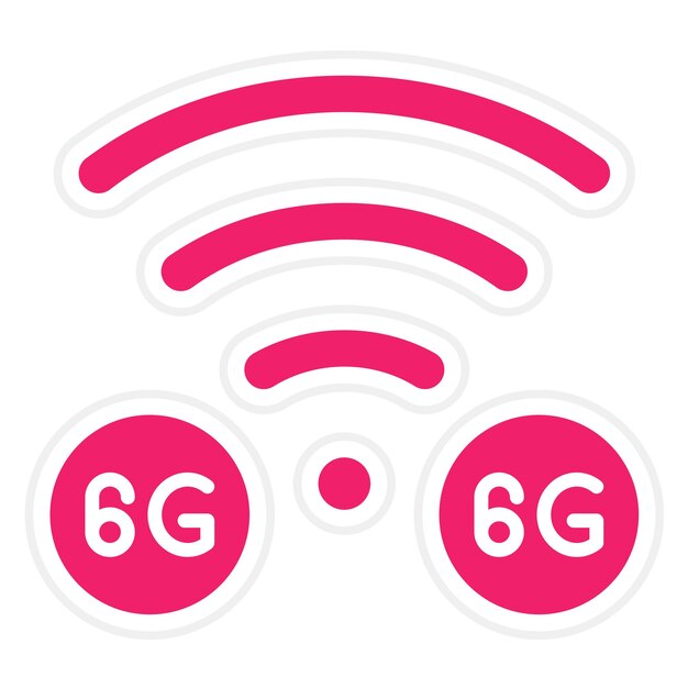 Diseño vectorial Estilo del icono de la red 6G