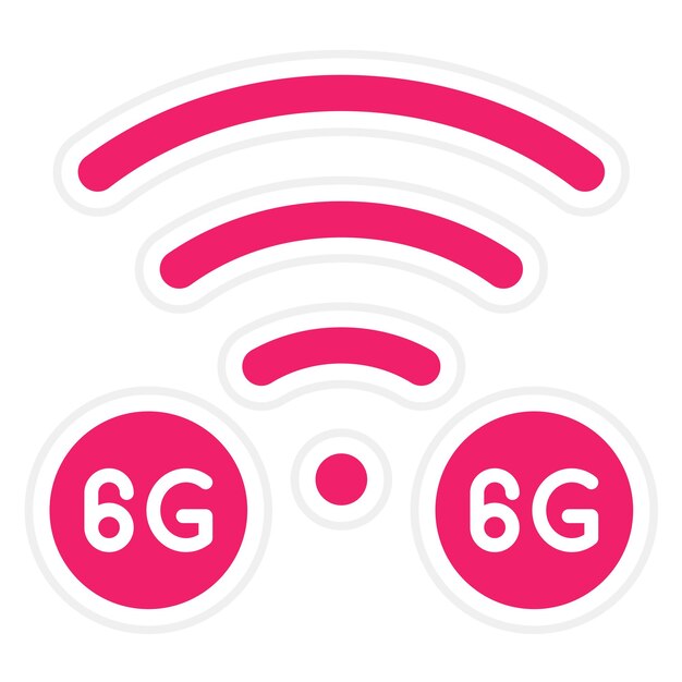 Vector diseño vectorial estilo del icono de la red 6g