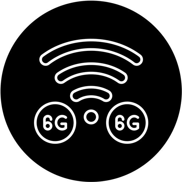 Diseño vectorial Estilo del icono de la red 6G