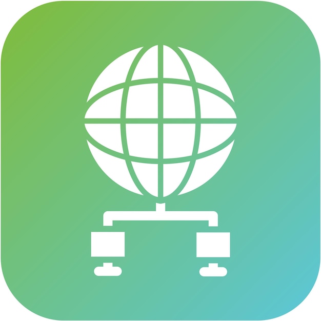 Diseño vectorial Estilo del icono de la red global
