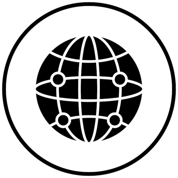 Diseño vectorial Estilo del icono de la red global