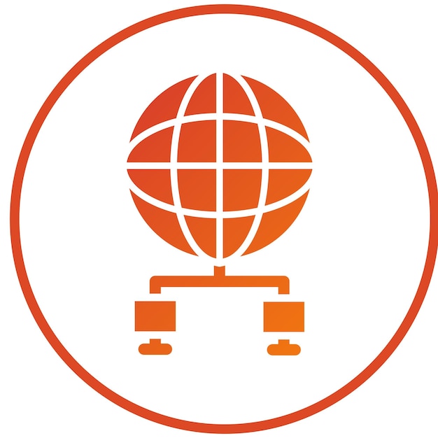 Diseño vectorial Estilo del icono de la red global