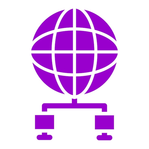 Diseño vectorial Estilo del icono de la red global