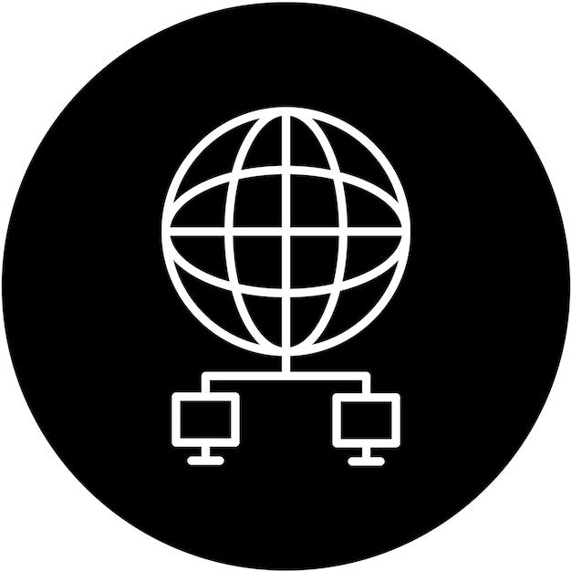 Diseño vectorial Estilo del icono de la red global