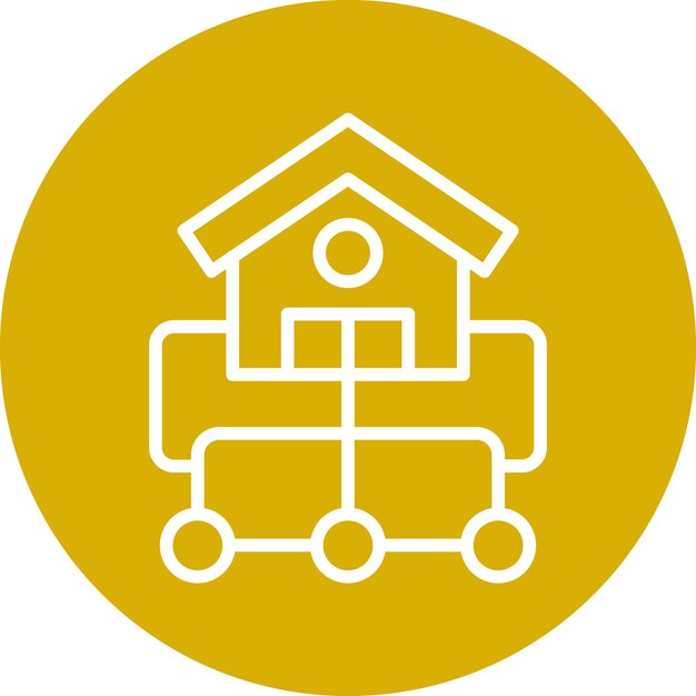 Diseño vectorial Estilo del icono de la red de inicio