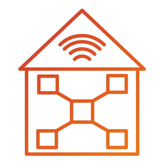 Diseño vectorial Estilo del icono de la red de inicio