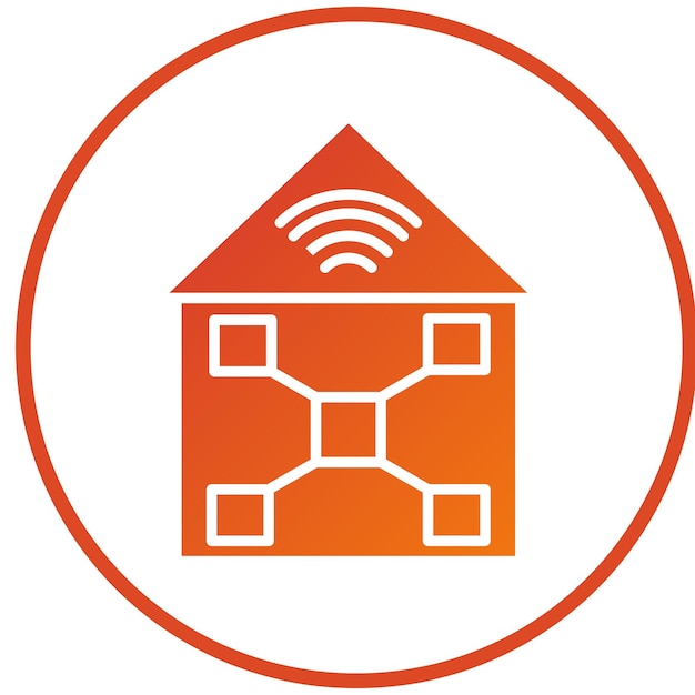 Diseño vectorial Estilo del icono de la red de inicio