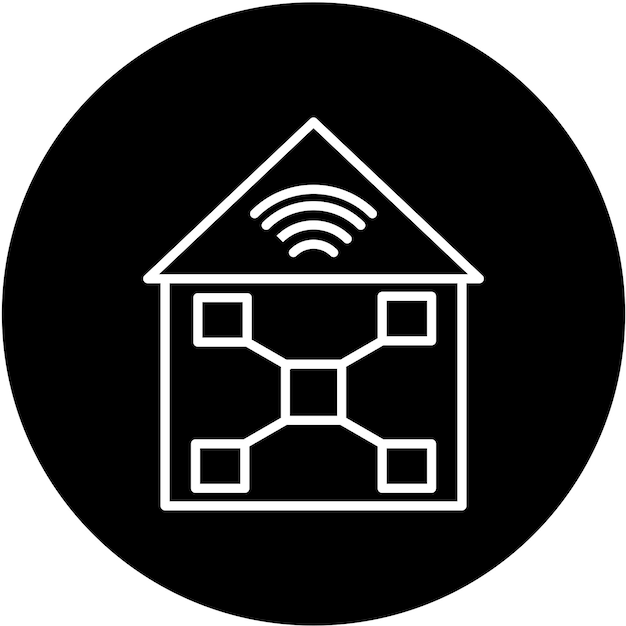 Diseño vectorial Estilo del icono de la red de inicio