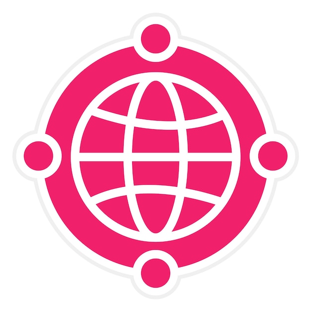 Diseño vectorial estilo de icono de red mundial