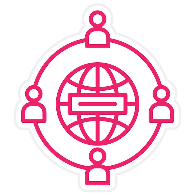Diseño vectorial estilo de icono de red mundial