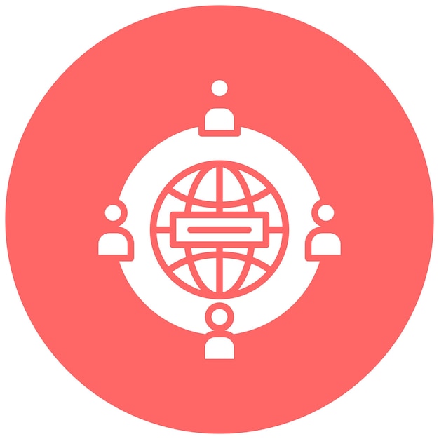 Diseño vectorial estilo de icono de red mundial