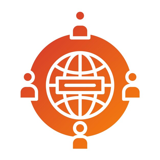 Diseño vectorial estilo de icono de red mundial