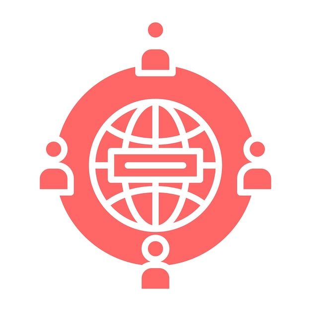 Diseño vectorial estilo de icono de red mundial