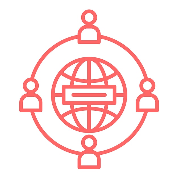 Diseño vectorial estilo de icono de red mundial