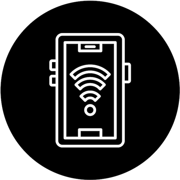 Diseño vectorial del estilo del icono de la red Wi-Fi