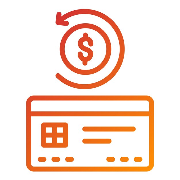 Diseño vectorial Estilo del icono de reembolso de pago