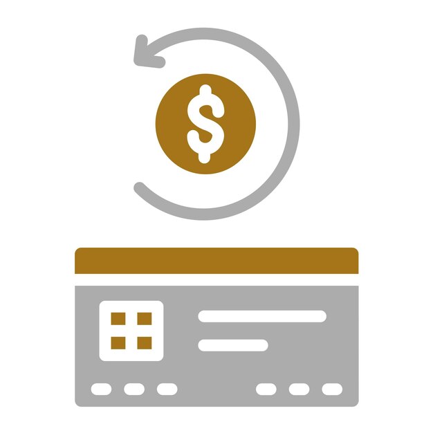 Diseño vectorial Estilo del icono de reembolso de pago