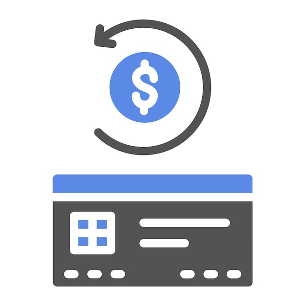 Diseño vectorial Estilo del icono de reembolso de pago