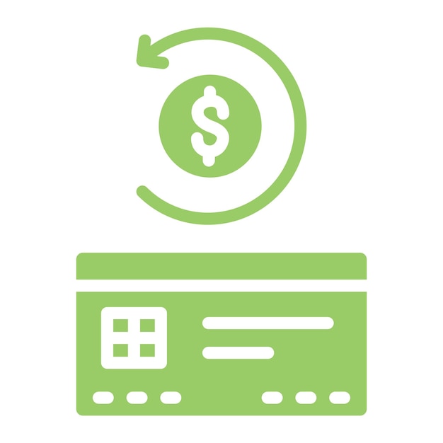 Diseño vectorial Estilo del icono de reembolso de pago