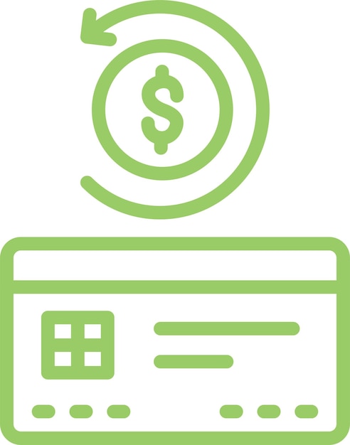 Diseño vectorial Estilo del icono de reembolso de pago