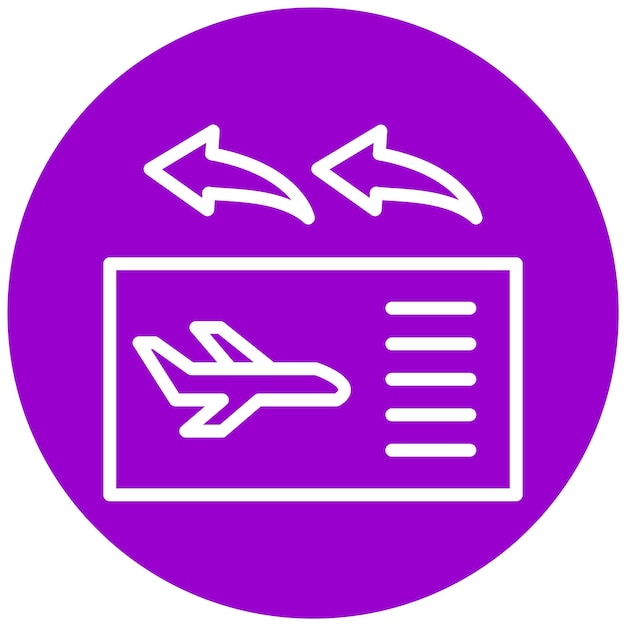 Diseño vectorial Estilo del icono de reembolso de pasajes aéreos