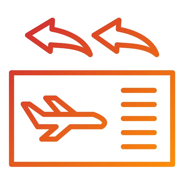 Diseño vectorial Estilo del icono de reembolso de pasajes aéreos