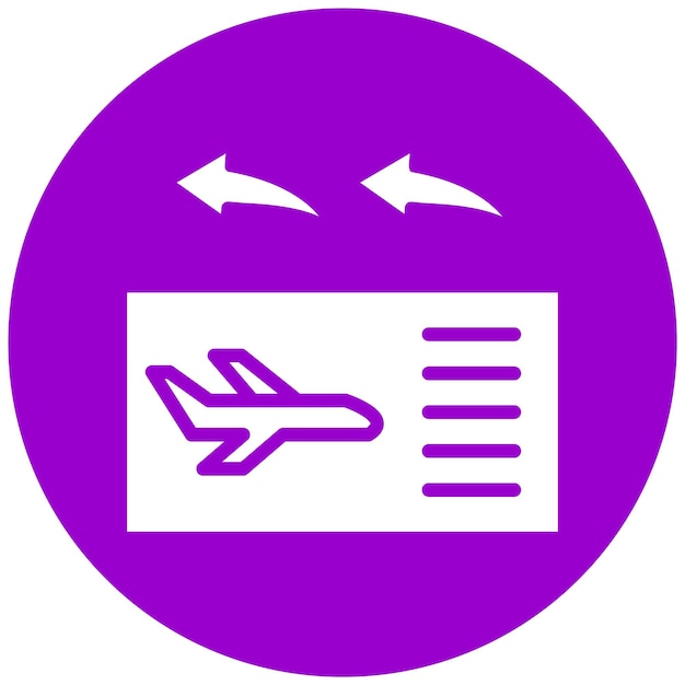 Vector diseño vectorial estilo del icono de reembolso de pasajes aéreos