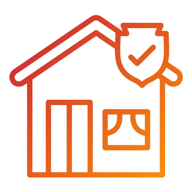 Diseño vectorial Estilo del icono del refugio de confianza