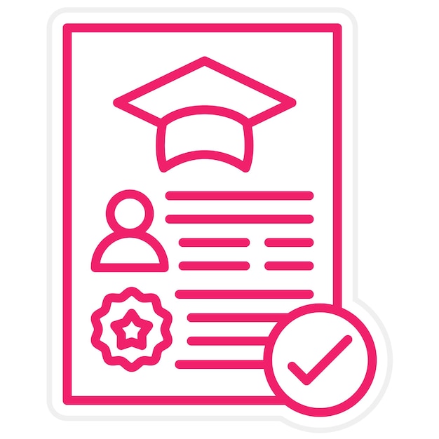 Diseño vectorial Estilo de icono de registro académico