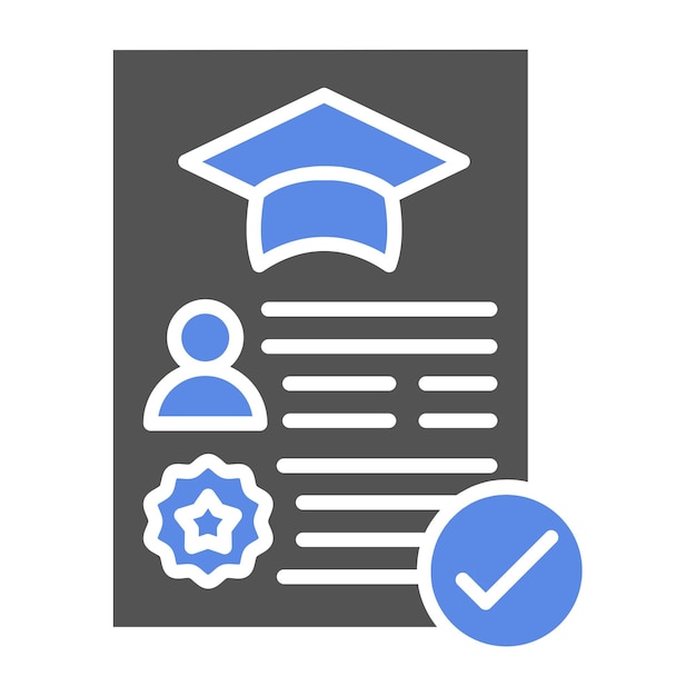 Diseño vectorial Estilo de icono de registro académico