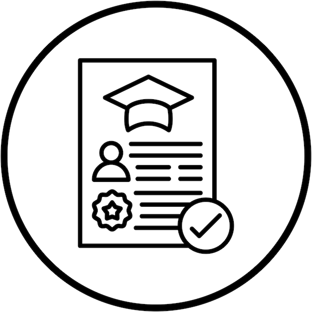 Diseño vectorial Estilo de icono de registro académico