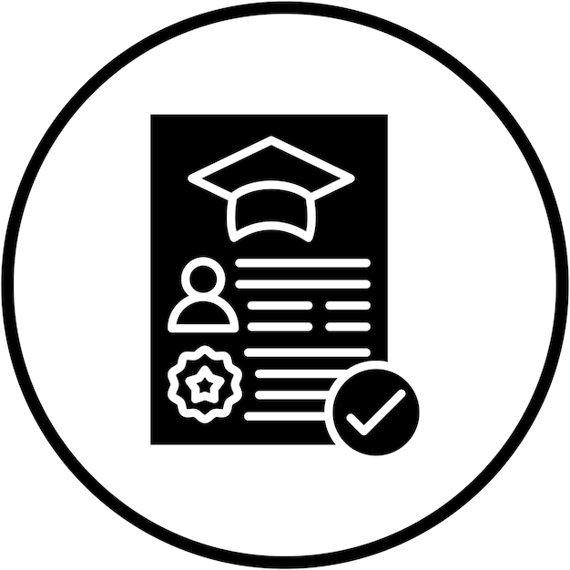 Diseño vectorial Estilo de icono de registro académico
