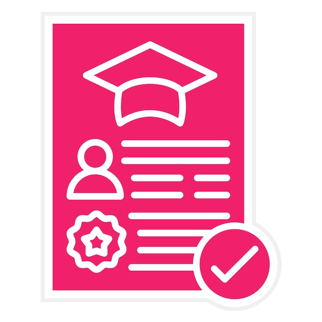 Diseño vectorial Estilo de icono de registro académico