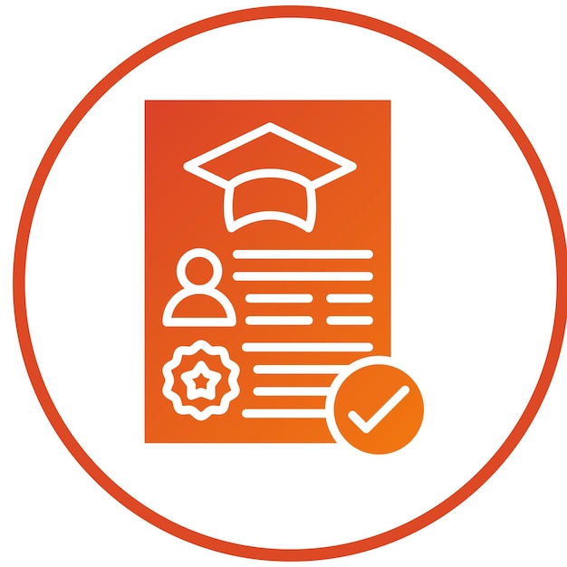 Diseño vectorial Estilo de icono de registro académico