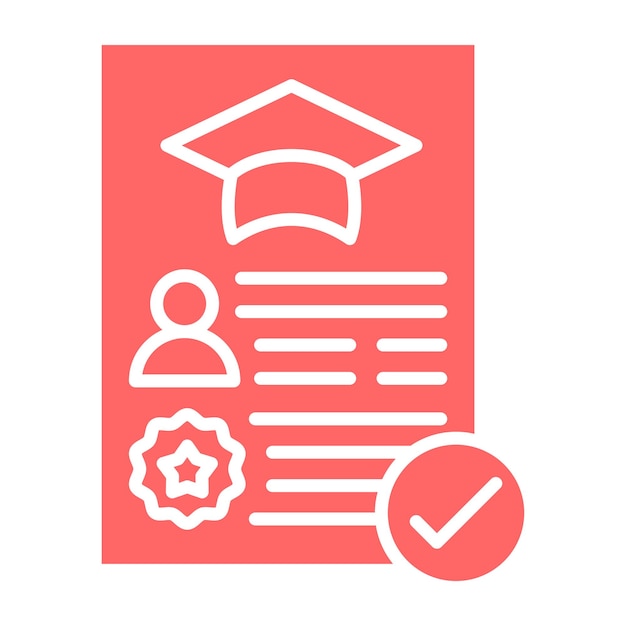 Diseño vectorial Estilo de icono de registro académico