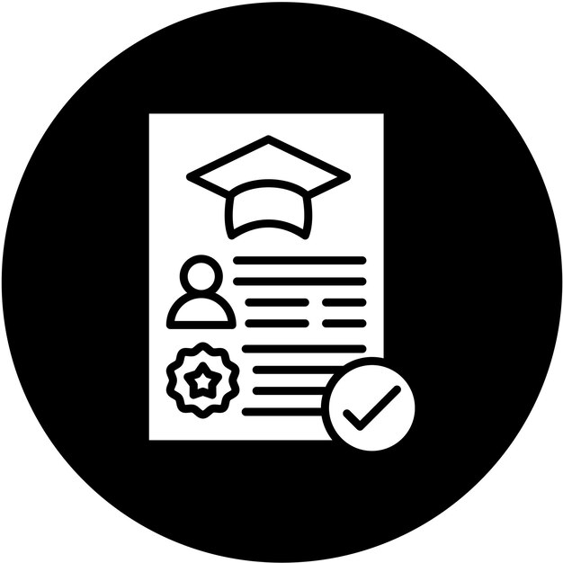 Diseño vectorial Estilo de icono de registro académico