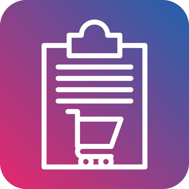 Diseño vectorial Estilo del icono de registro del carrito